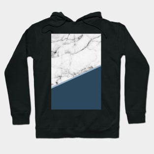 Real White Marble Half Ocean Sapphire Steel Blue Hoodie